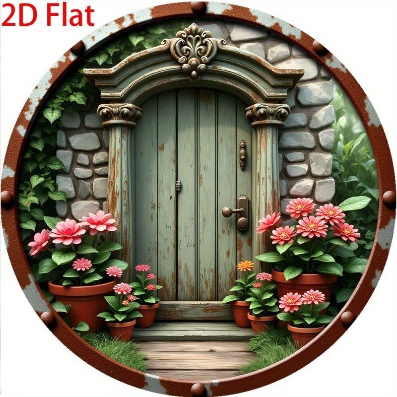 2D Flat Hanging Decorative Metal Sign Hand Painted Art