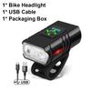 Bike Light 2 LED Type C Rechargeable Bicycle Lights 6 Modes MTB Flashlight Bicycle Headlight for Cycling Bicycle Front Lamp