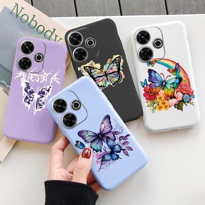 Etui silikonowe z motylem na iPhone'a, Xiaomi Redmi Note 13 14C, Samsung A55 A35 M35 S24 FE S25, Huawei Honor, ochronne, odporne na wstrząsy etui na aparat