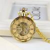 Luxury Antique Men Steampunk Fob Watches Clock Pendant Hand-winding Skeleton Mechanical Pocket Watch