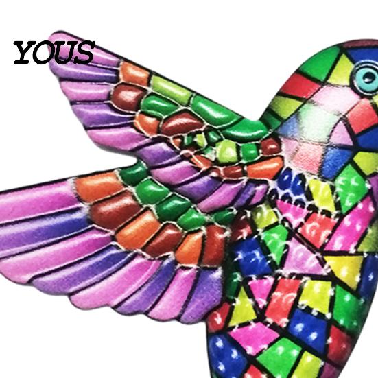Modern Home Wall Ornament Metal Hummingbird Art Decor, Iron Colorful Bird Fence Decoration, Patio And Garden Decoration Outdoor Sculpture Hanging