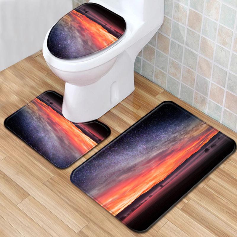 Star Bathroom Floor Mat Toilet Three-Piece Set