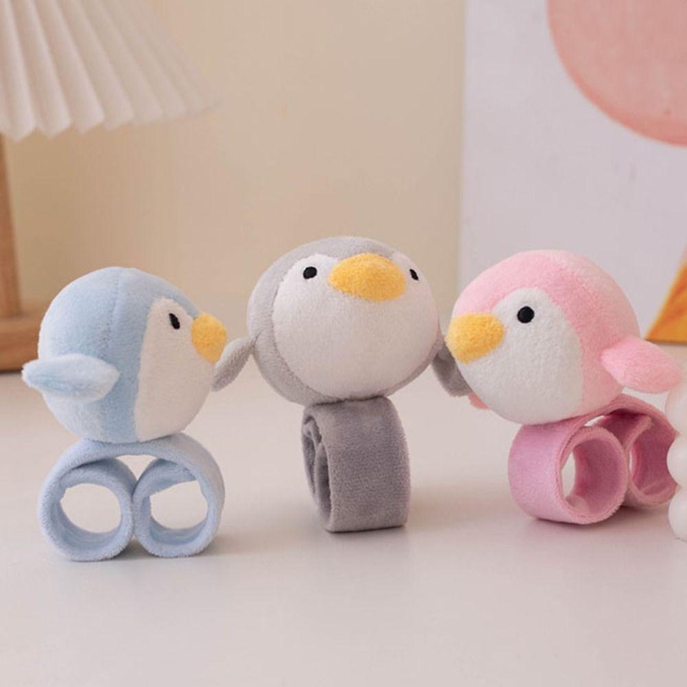 Wrist Style Plush Doll Slap Bracelet Simulation Little Penguin Plush Wrist Band  Christmas Toy