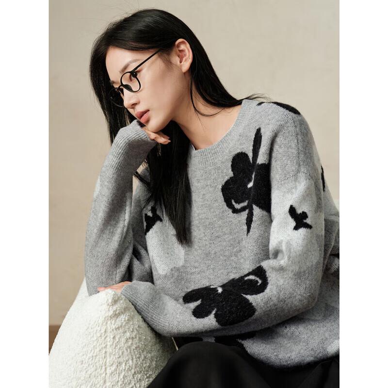Jiu Zi Anna Kou Women's Relaxed Floral Knit Sweater