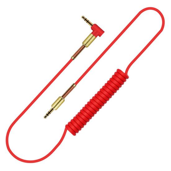 3.5mm Male AUX Straight Spring Cable Audio Adapter Cord for Car Speaker Phone