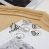 Inel vintage din argint antic Set de inele cu pietre prețioase pentru bărbați și femei Bijuterii decorative punk gotice Accesorii de petrecere