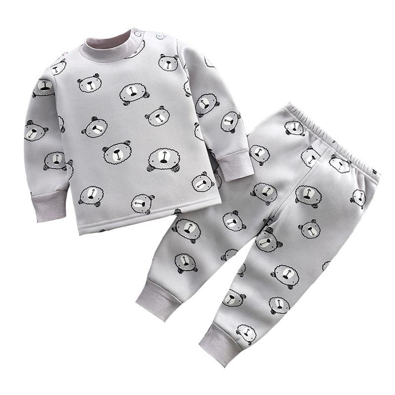 Baby Thermal Underwear Set: Plush, Thickened Pajamas for Boys & Girls