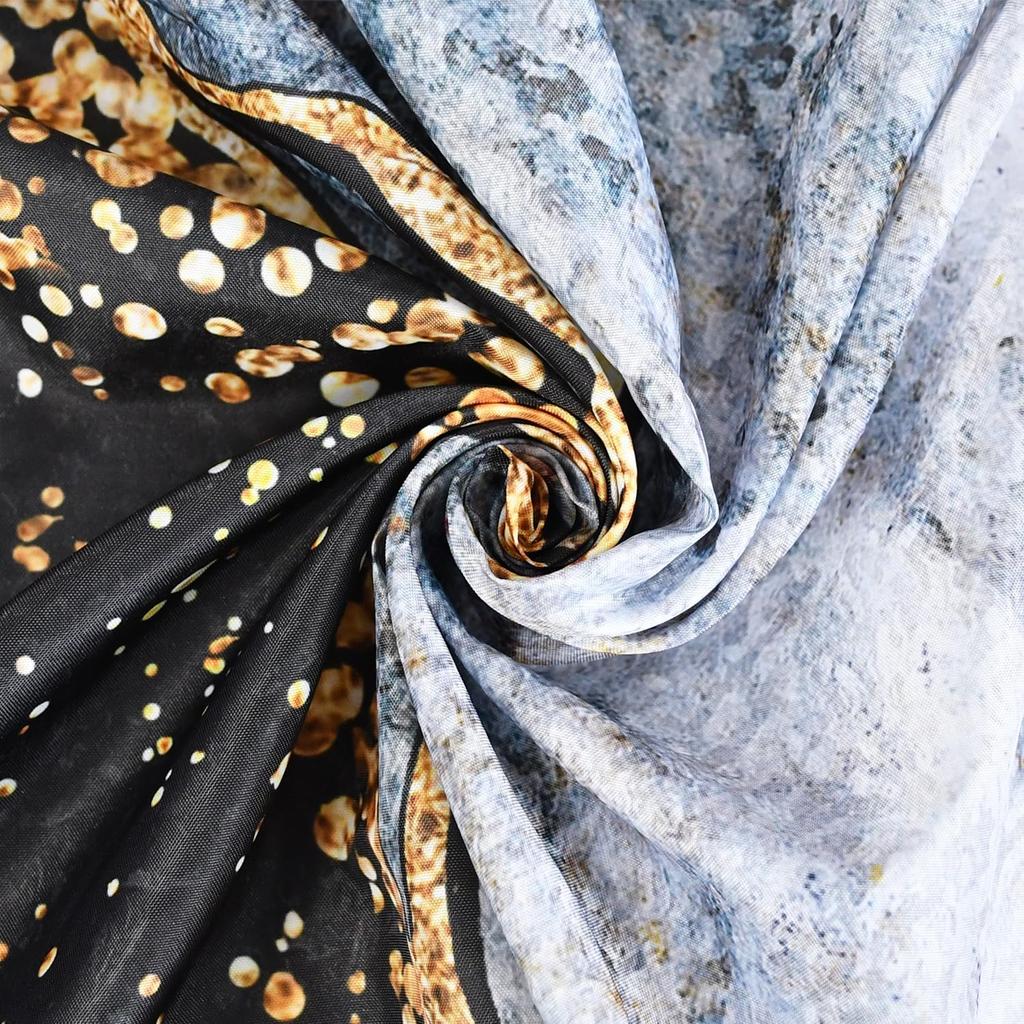 Gold Black Marble Shower Curtain, Luxury Abstract Grey Design, Modern Fabric Bath Set with Hooks