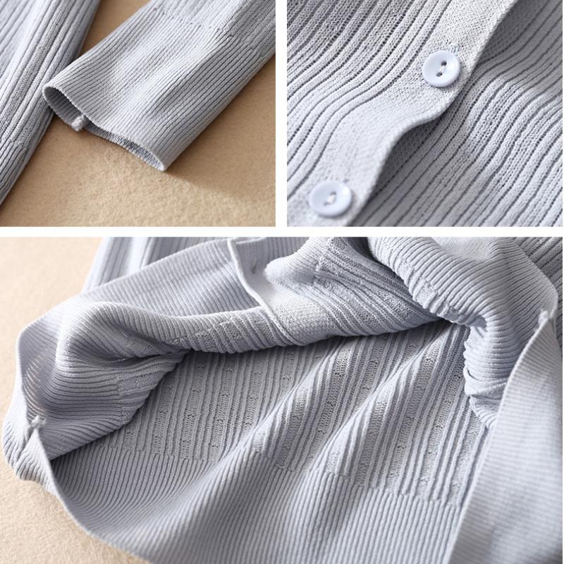 Mode Neuer Dünner Strick-Cardigan Damen Sommer Klimatisierter Gestrickter Sonnenschutz-Cardigan Damenbekleidung Slim Lady Strickwaren Tops 26231