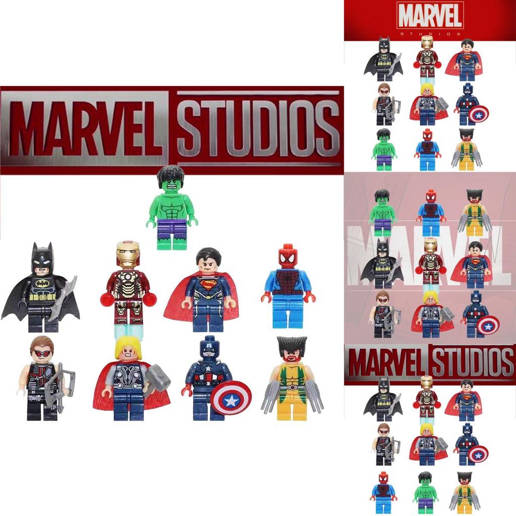 Marvel Superhero Series Building Blocks Abs Plastic Toy Figures Set Of 9 4.5cm Height