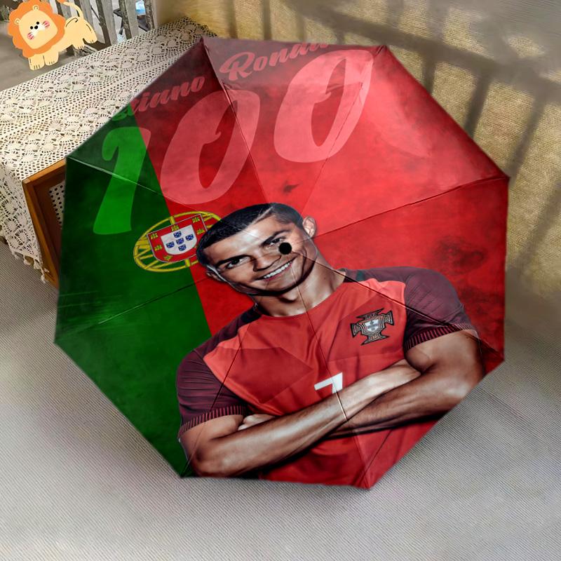 Dynamic Soccer Action Folding umbrella travel Suitable for all seasons outdoor Gift Three folds