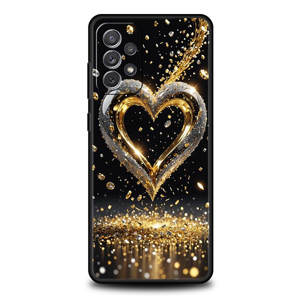 Coque de téléphone imprimée Cœur d'amour coloré pour Samsung Galaxy A55 A35 A15 A14 A13 A25 A54 A51 A71 A72 A73 A32 A52 A41 Coque souple en TPU