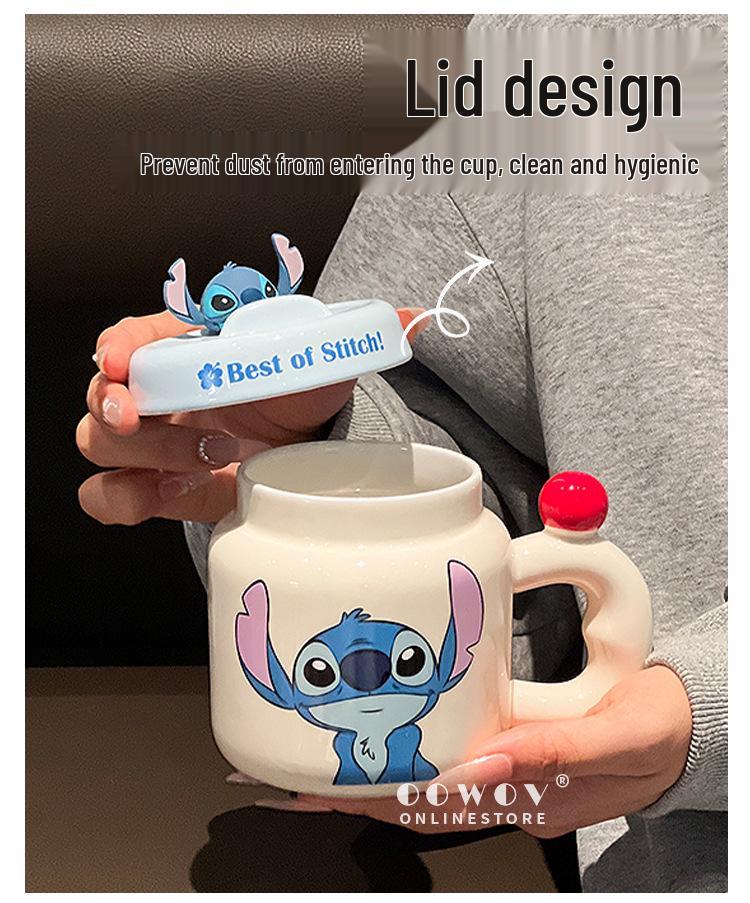 2025 New Style Ceramic Stitch Mug with Lid - Perfect Gift for Girls