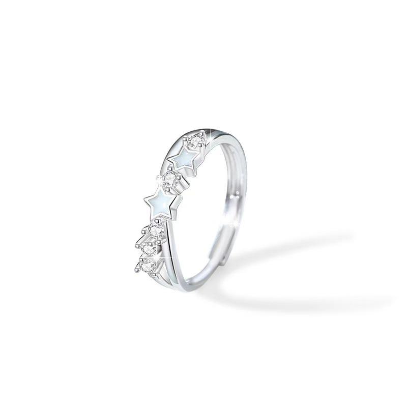 Starry Night Glow Zirconia Couple Rings - Luxury Design for Men and Women