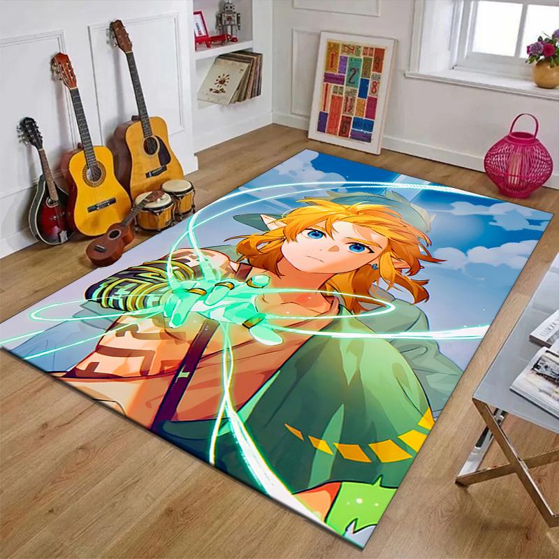 Game Zelda Printed Area Rug Carpet for Bedroom Living Room Home Decor Rugs Mat Non Slip Mat Rug for Bedside