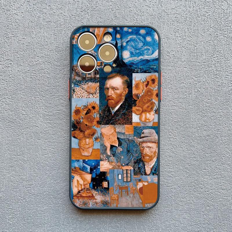 Vintage Van Gogh Phone Case for iPhone 16 13 12 Mini 15 11 14 Pro Max Illustration Case for iPhone 8 7 Plus SE X XS XR Cover