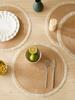 4pcs/set Hot Selling Fringe Eco-friendly Household Non-Slip Morden Style Table Woven Placemats Polyester Round Mat coaster set