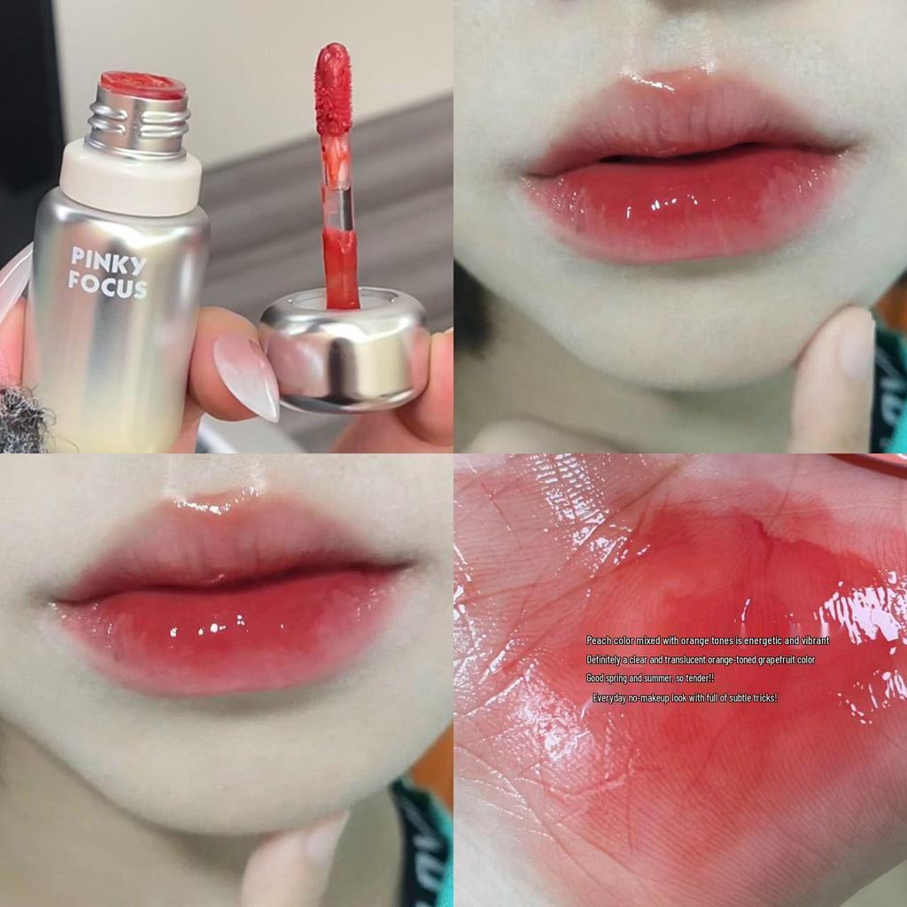 PinkyFocus Radiant Hydrating Lip Gloss - Nude Whitening Shine