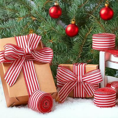 DIY Black and White Checkered Linen Ribbons, Bow Decorations, Ribbon Christmas Tree Decorations