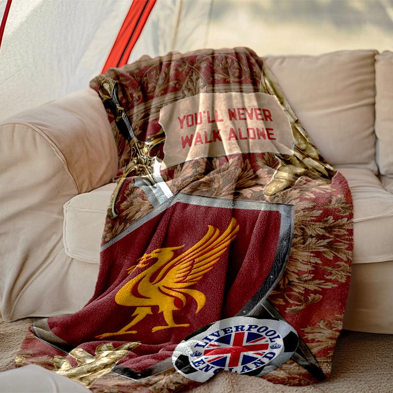 1pc Comfortable Home Print Throw Blanket, Liverpool FC Blanket For Bed and Sofa Use, Special Present For Family