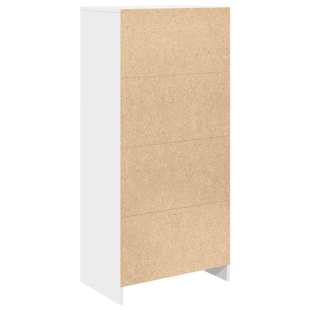 White Cabinet with Drawer 55.5 x 34 x 119.5 cm Engineered Wood
