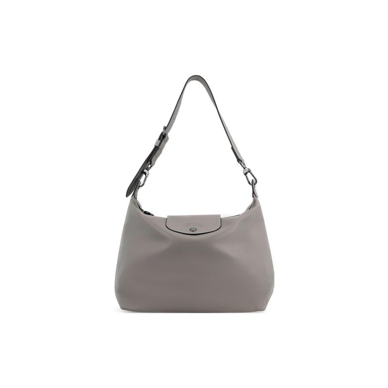 Longchamp Le Pliage Xtra 32 Druckknopf Reißverschluss Hobo Leder Halbmondtasche Damen taschen Taubengrau 10189987P55