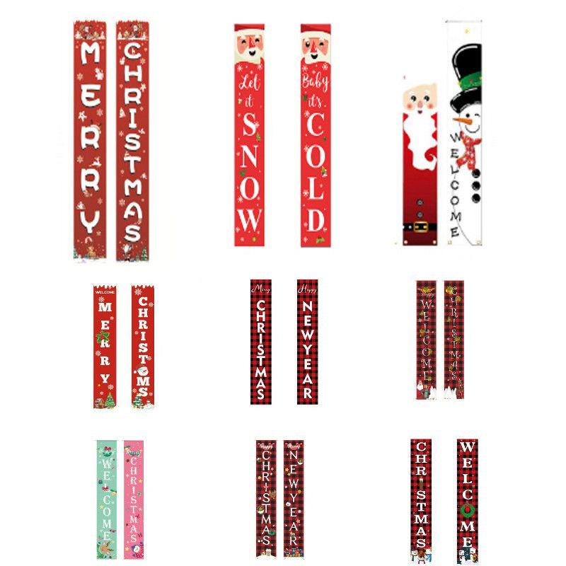 Vibrant Christmas Door Hanging Sign Banner Flag Xmas Party Decor