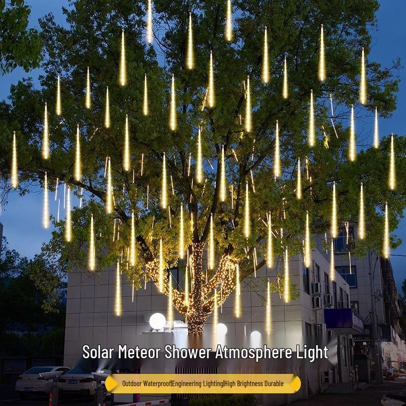 Hanging Tree Solar LED Meteor Shower Fairy Lights for Outdoor Atmosphere Decor