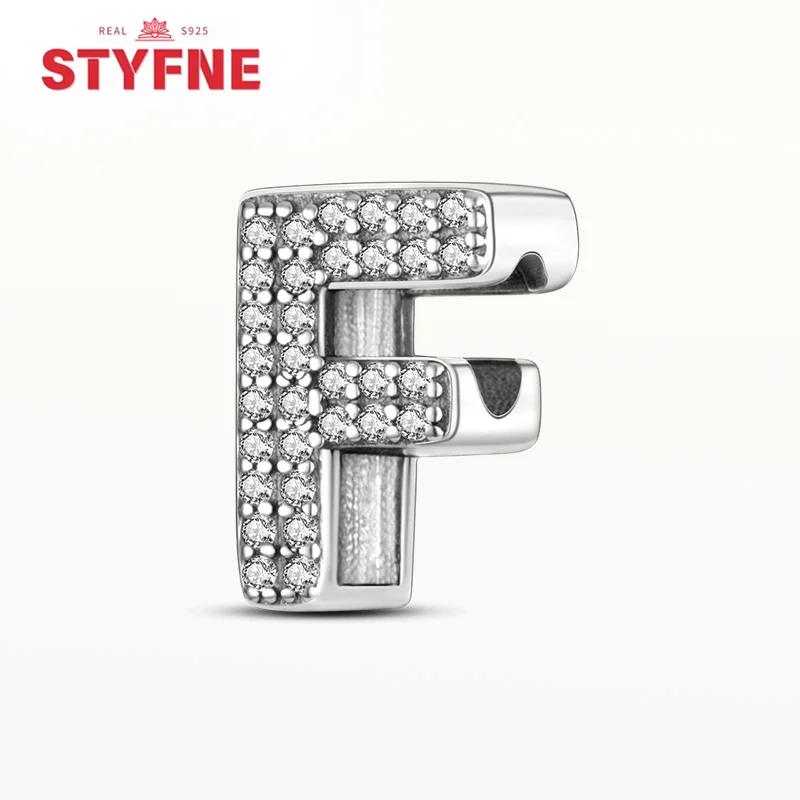 Kupfer 26 Buchstaben Glänzend Zirkon Alphabet Anhänger Perle Passend Original Armband DIY Feiner Schmuck Geschenk Für Frauen Machen