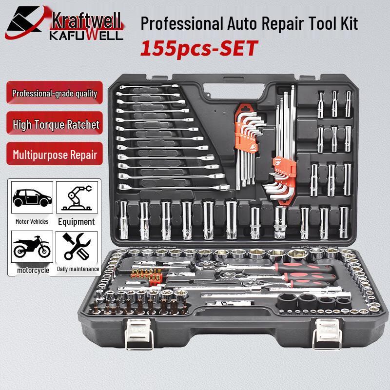 Kraftwelle 155-Piece Auto Repair Tool Kit