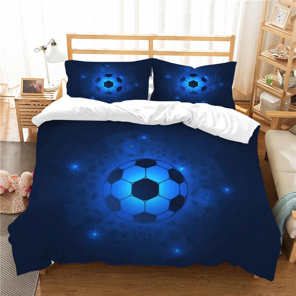 Bed Set Sports Style Duvet Cover Set Soccer Printed Quilt Cover Set Teens King Queen Size Bedding Fashion Cover Suit Luxury Bedding Cover
