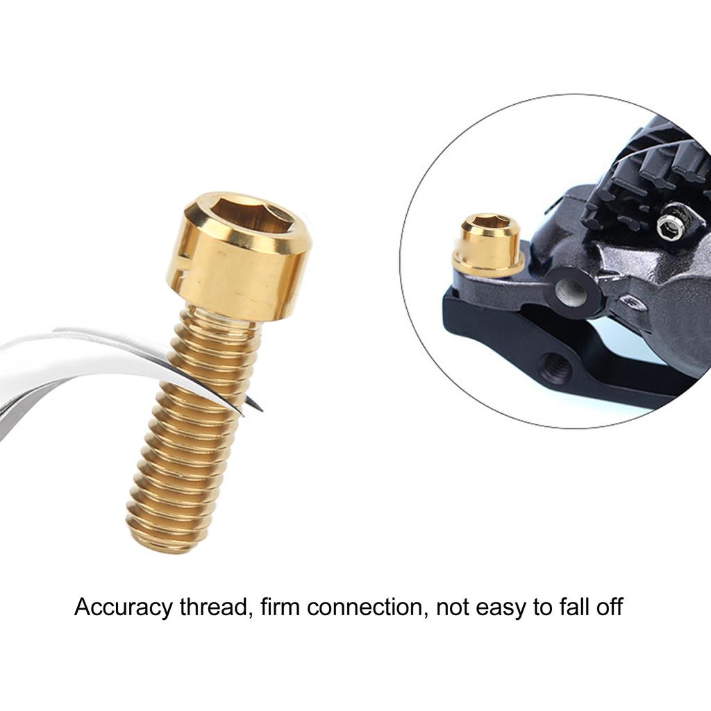 4 Sets Disk Brake Screw Washers Set M6 18mm Firm Connection Rustproof Light Ti Alloy Disk Brake Fixing Screw Set