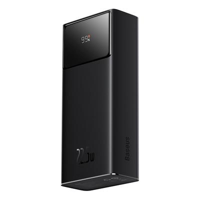 Powerbank 30000mAh 22.5W, USB-A - USB-C 3A 30cm kablolu - siyah