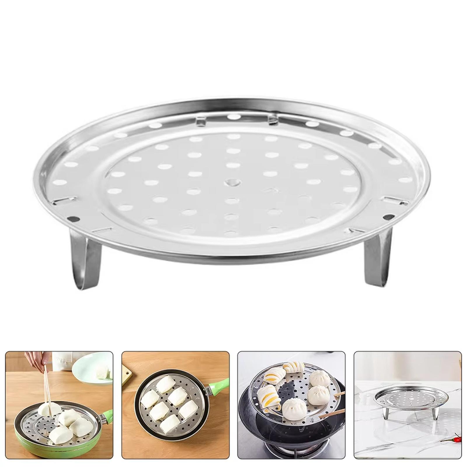 Stainless Steel Steamer Rack, Multi-Purpose Kitchen Trivet for Cooking one size серебряный