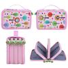 72 Slots Colorful Student Fabric Pen Bag Pencil Pouch Box Sketch Drawing Brush Holder