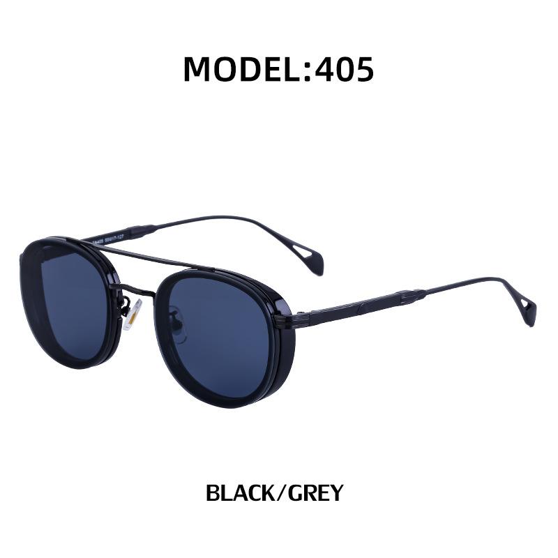 JYL TS Unisex Retro Oval - Side-Wrap Small-Frame Trendy Sun Shades 2A405