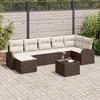 Garden Sofa Set with Cushions 8 pcs Brown Poly Rattan