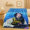 Yeni Billie Eilish Hit Me Hard and Soft Şarkıcısı Flanel Battaniye, Ev Yatak Odası Yatak Kanepe Örtüsü Çocuklar İçin Ultra Yumuşak Sıcak Peluş Battaniye