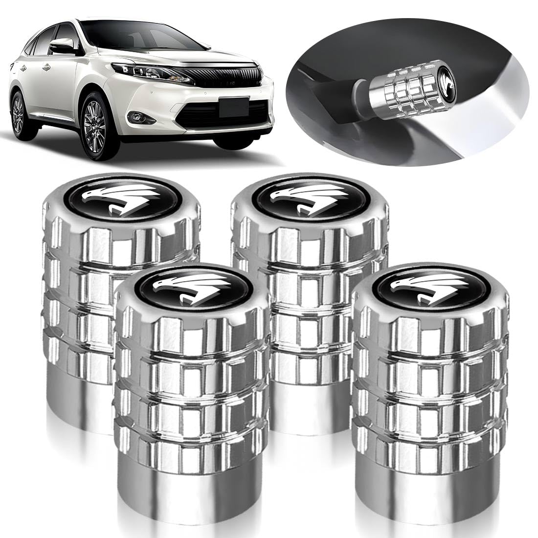 

LUTU Valve Cap, Harrier All Series, Tire Valve, Resistant, Corrosion-Resistant, Exterior Accessories, Car harrier срібний