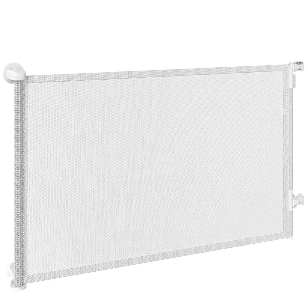 Stair Gate Door Gate Extendable 0-140 cm with One-Hand Operation for Pets for Stairs Doors White