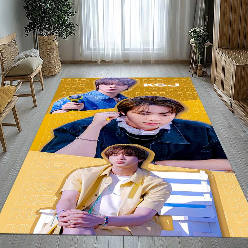 Kim Seok Jin Kpop B-BTS Living Room Non-Slip Area Rug Soft Carpet for Bedroom Kids Playroom Sofa,Home Decor Doormat Gift
