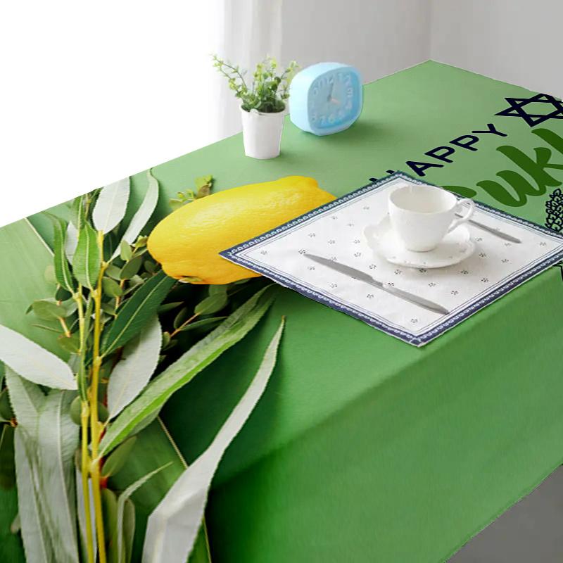 Happy Jewish Holiday Rectangle Tablecloth for Table Decor Kitchen Dining Waterproof Reusable Table Cloth for Tables Dining Room