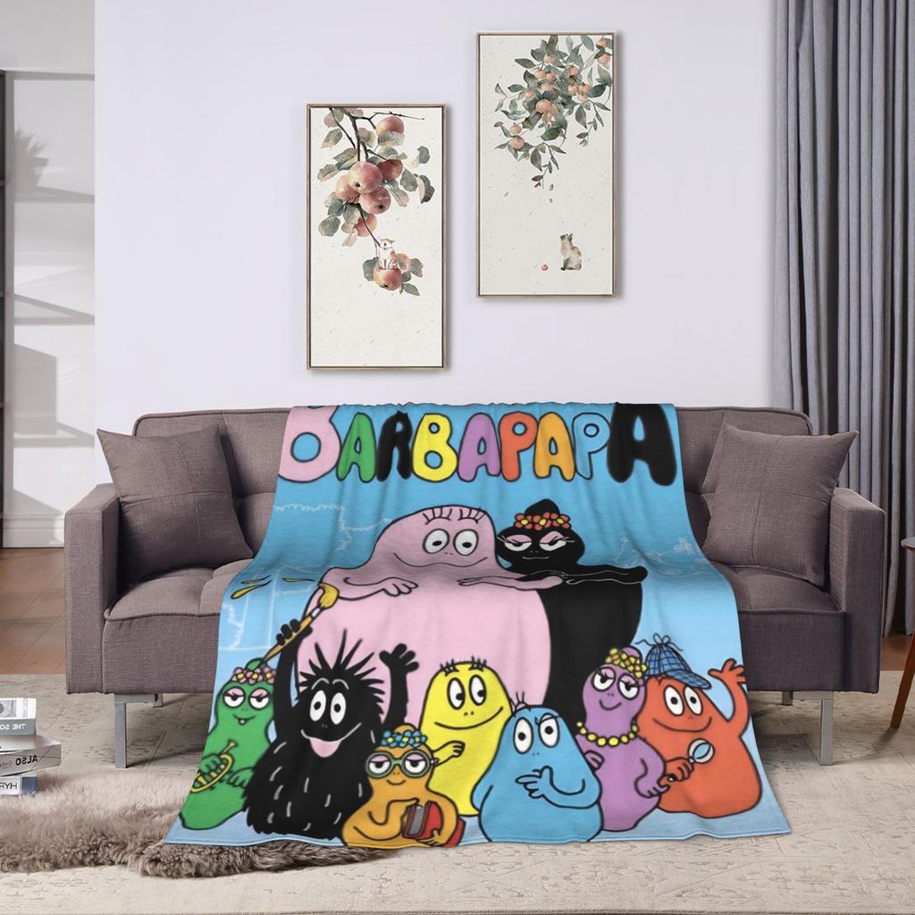 Barbapapa Barbamama Family  Blanket Quality Super Soft  Throw Blanket Autumn Picnic Bedroom Comfortable Bedspread
