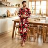 Men's Halloween Print Loose Fit Pajama Set for Casual Sleepwear