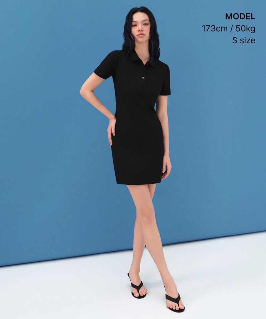 MUSINSA STANDARD WOMAN [Cooltandard] Women'S Pique Polo Dress [Black]