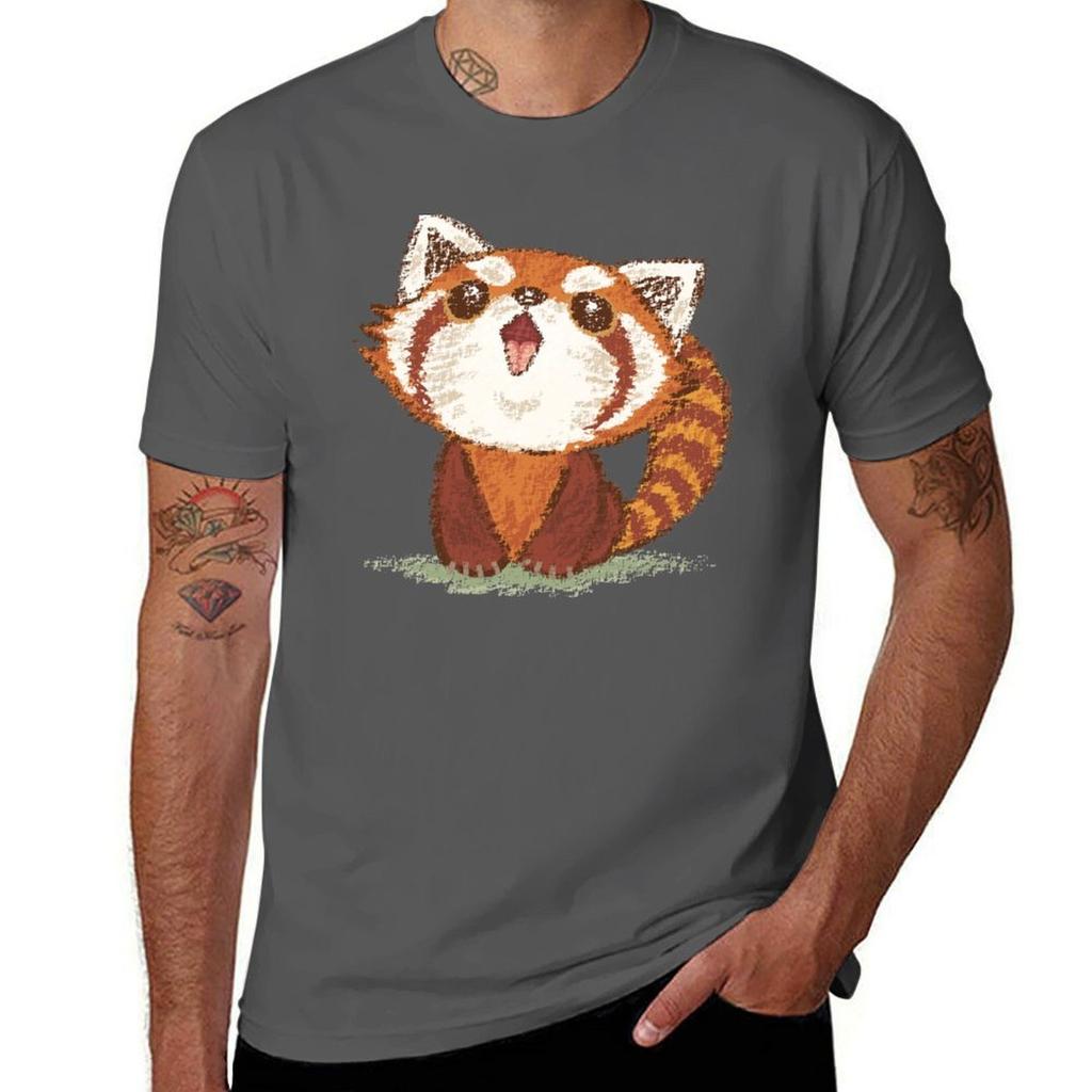 Red Panda Happy Tshirt Essential Solid Color Tshirt