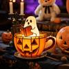 Halloween Ghost Reading Lamp Resin Night Light Decor Cute Led Ghost Pumpkin Cup Nightlight For Readers Halloween Decor Gift
