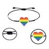 6Pcs Love Heart Couple Bracelet Boho Friendship Braided Rope Rainbow Beaded Bracelet  Gifts