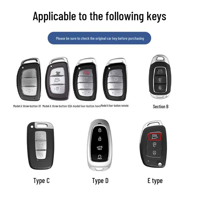 Key Cover Compatible with Beijing Hyundai Ix35, Elantra, Festa, Verna, Ix25, Santa Fe - Premium Men's Bag Case