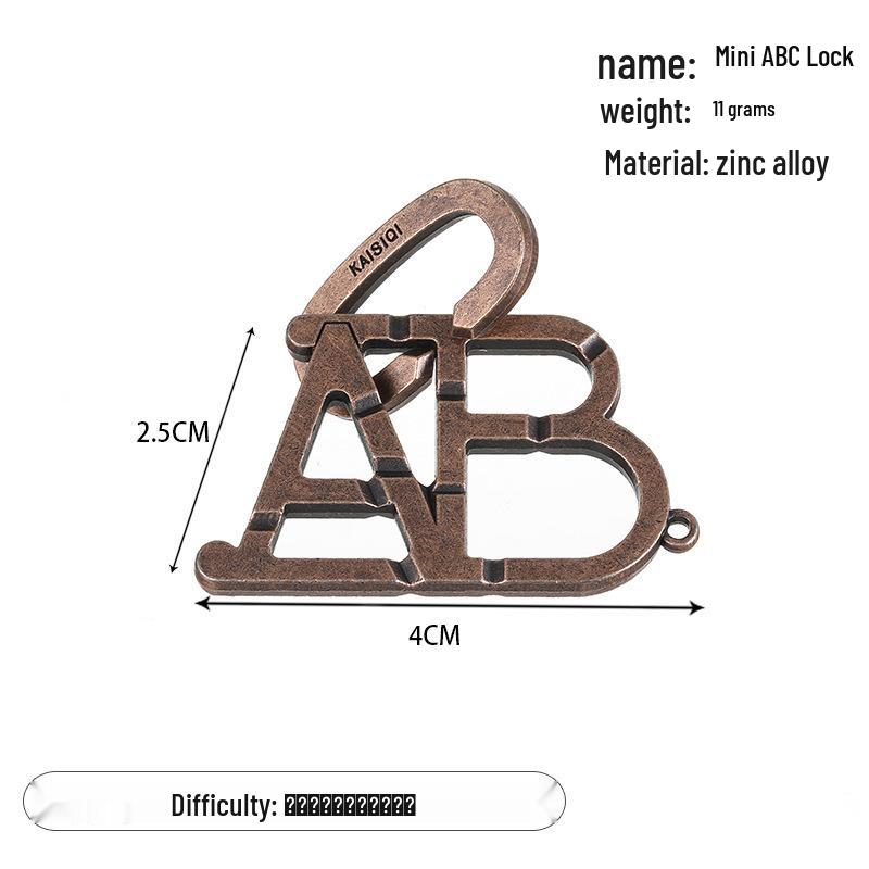 Zinc Alloy Kongming Puzzle Lock: Disentanglement Ring Educational Toy